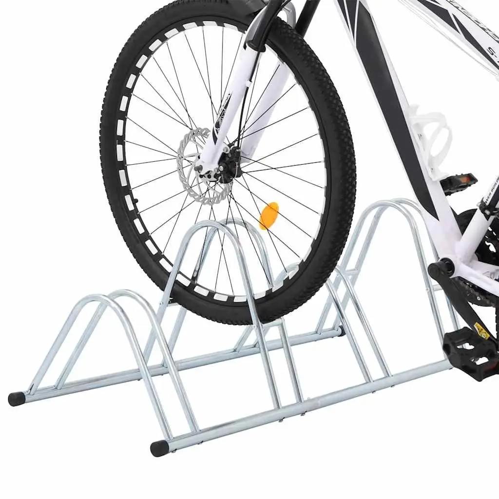 Bicycle Stand 4 Bikes Floor Storage Freestanding Wheel Rack Garage Outdoor