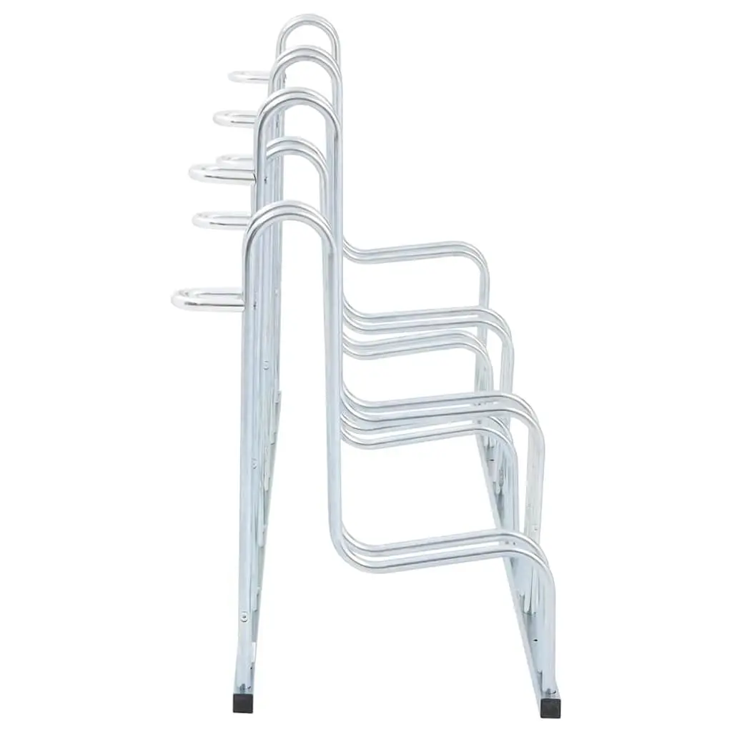 Bicycle Stand Galvanised Steel 6 Bikes Silver