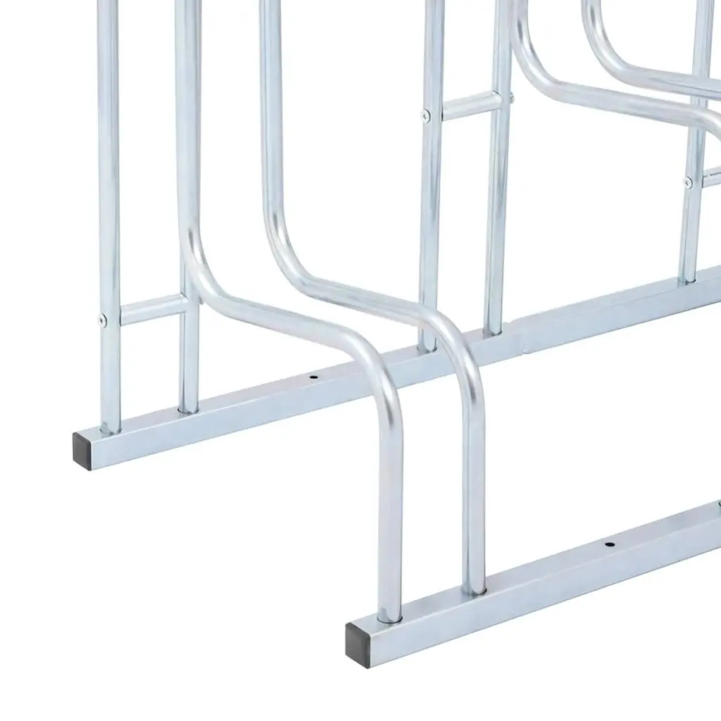 Bicycle Stand Galvanised Steel 6 Bikes Silver