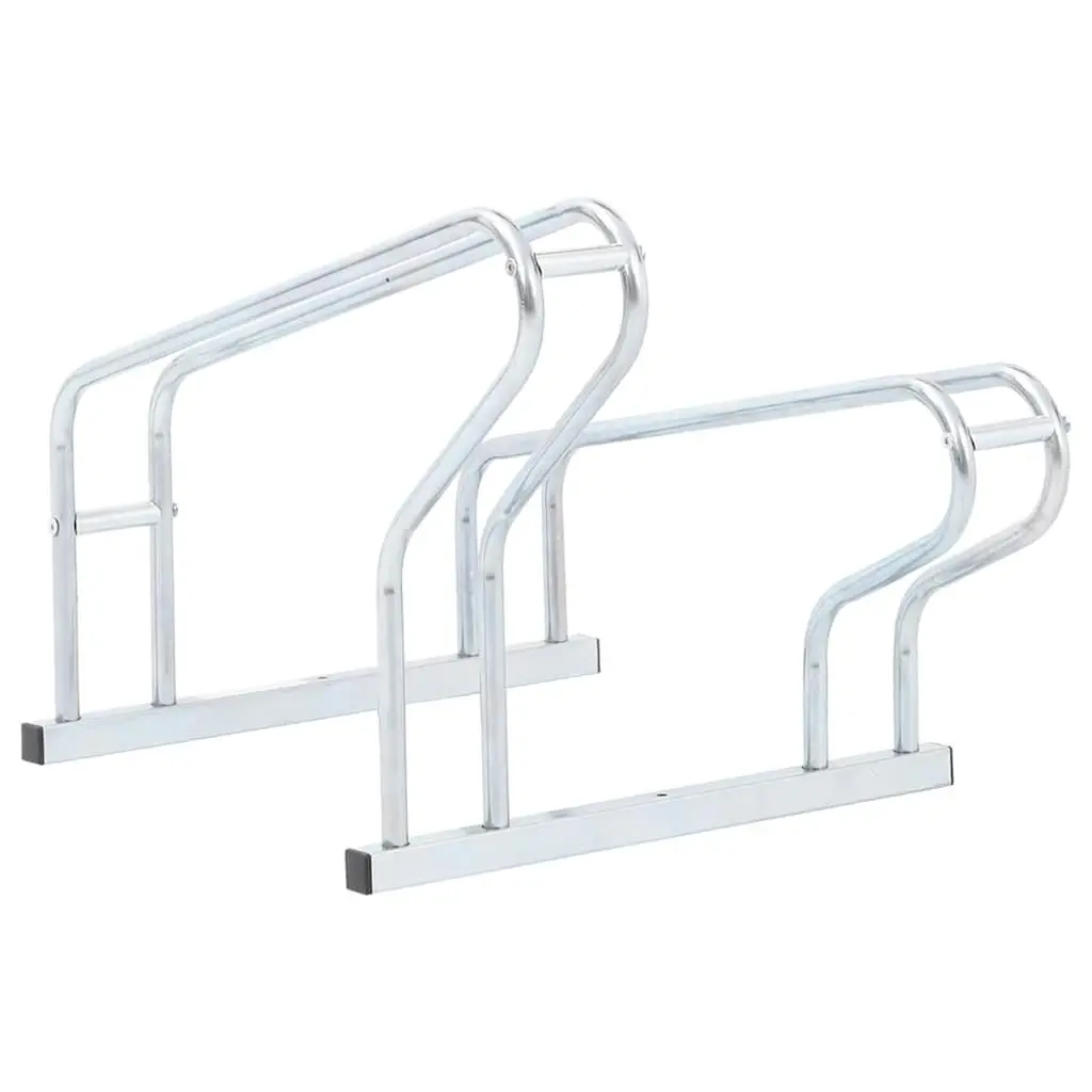 Silver Bicycle Stand for 2 Bikes Storage Rack