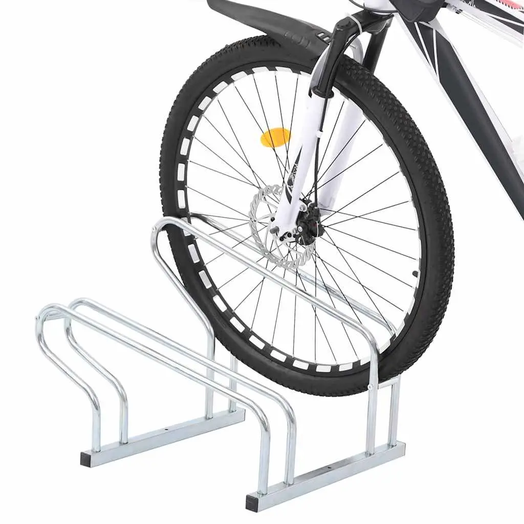 Silver Bicycle Stand for 2 Bikes Storage Rack