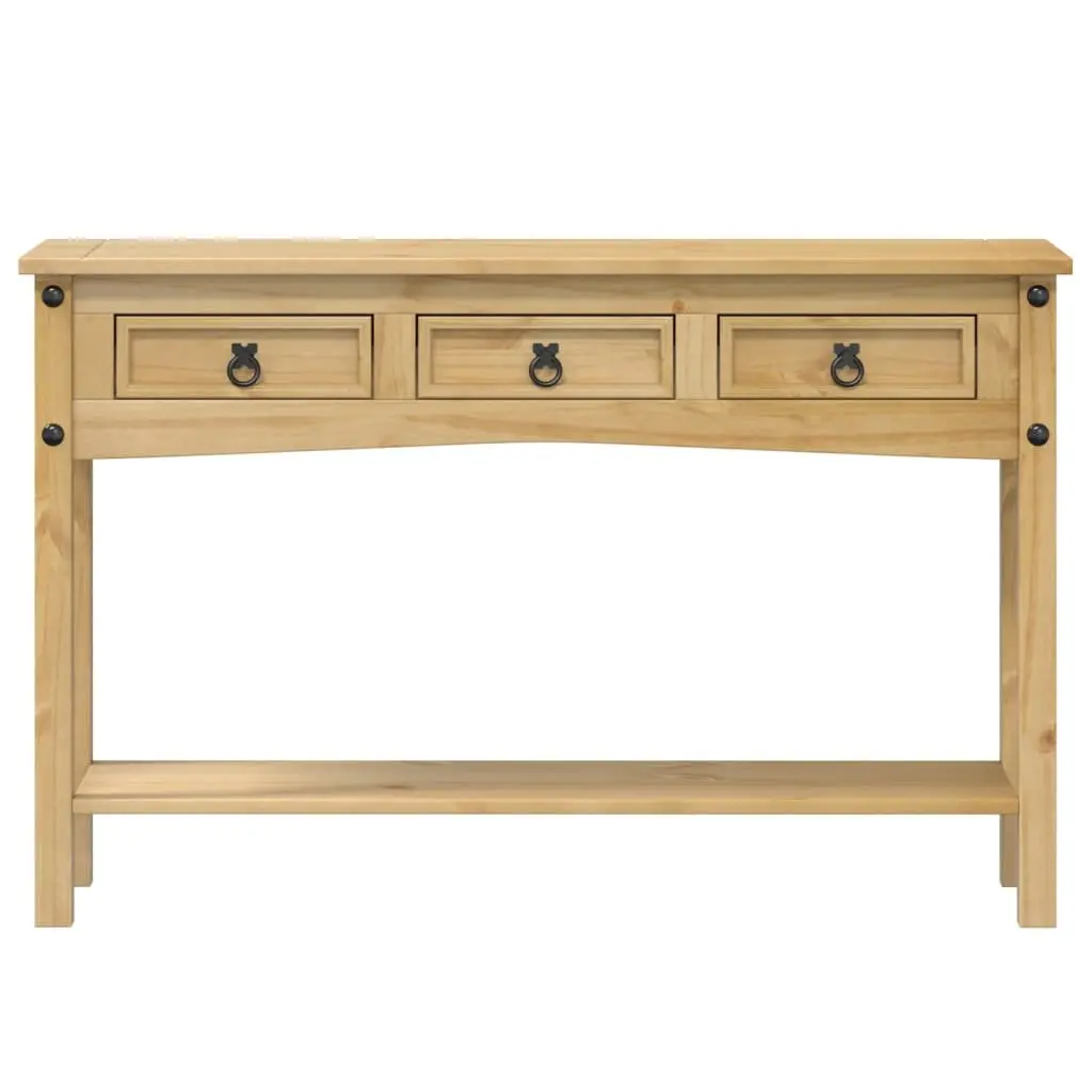 Solid Wood Console Table with 3 Drawers 114x34.5x73cm