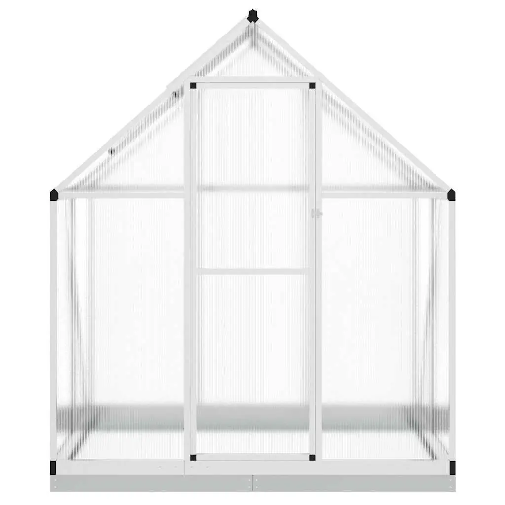 Garden Greenhouse Silver Aluminium Polycarbonate Frame with Base 169x114x202 cm
