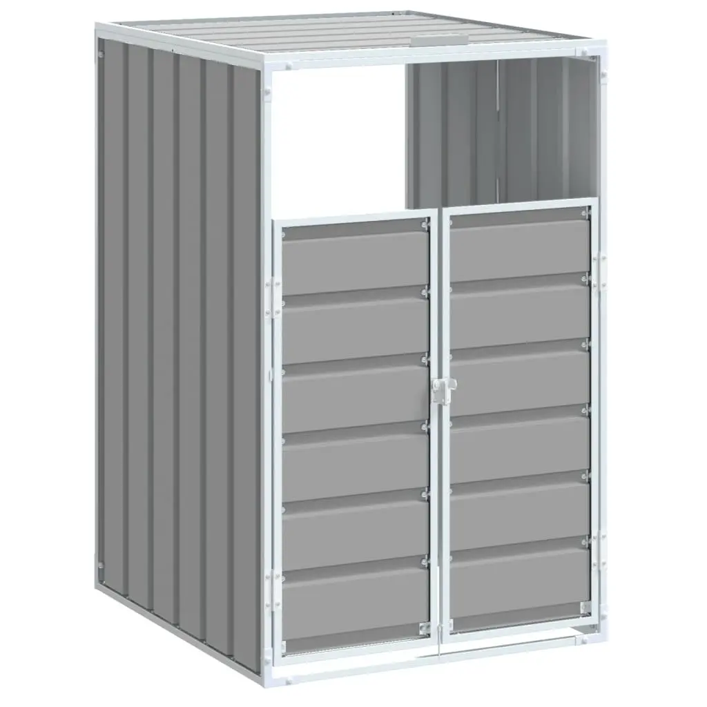 Wheelie Bin Storage Shed Powder-coated Steel 72x81x115cm Grey