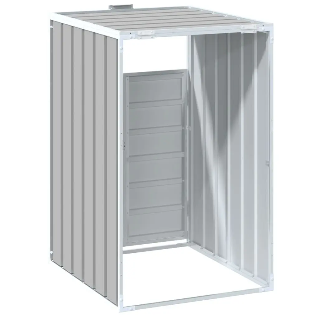 Wheelie Bin Storage Shed Powder-coated Steel 72x81x115cm Grey