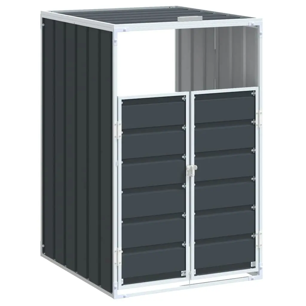 Wheelie Bin Storage Powder-coated Steel Single Bin Anthracite Garden Waste Container Enclosure
