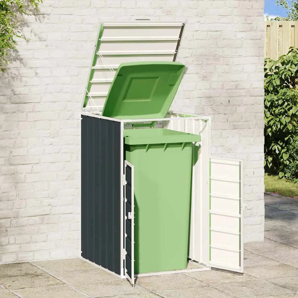 Wheelie Bin Storage Powder-coated Steel Single Bin Anthracite Garden Waste Container Enclosure