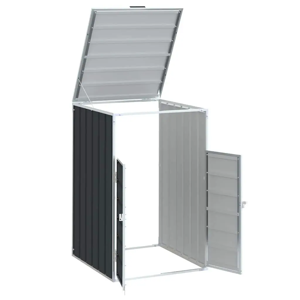 Wheelie Bin Storage Powder-coated Steel Single Bin Anthracite Garden Waste Container Enclosure