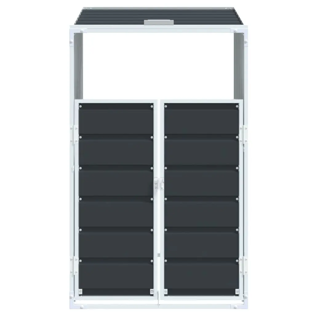 Wheelie Bin Storage Powder-coated Steel Single Bin Anthracite Garden Waste Container Enclosure