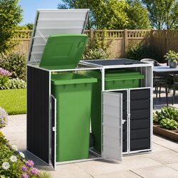 Sturdy Anthracite Garden Waste Bin Storage Enclosure