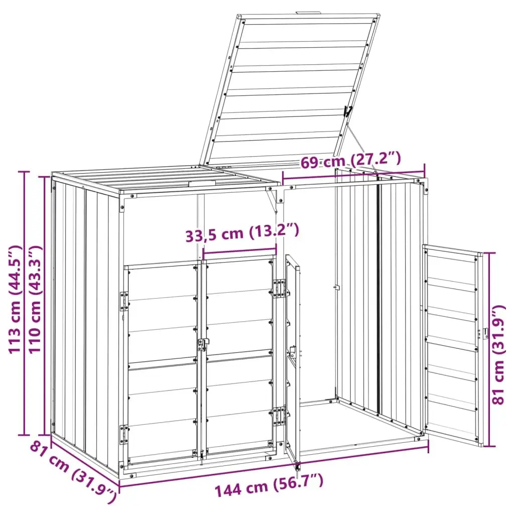 Anthracite Garden Waste Bin Storage Enclosure