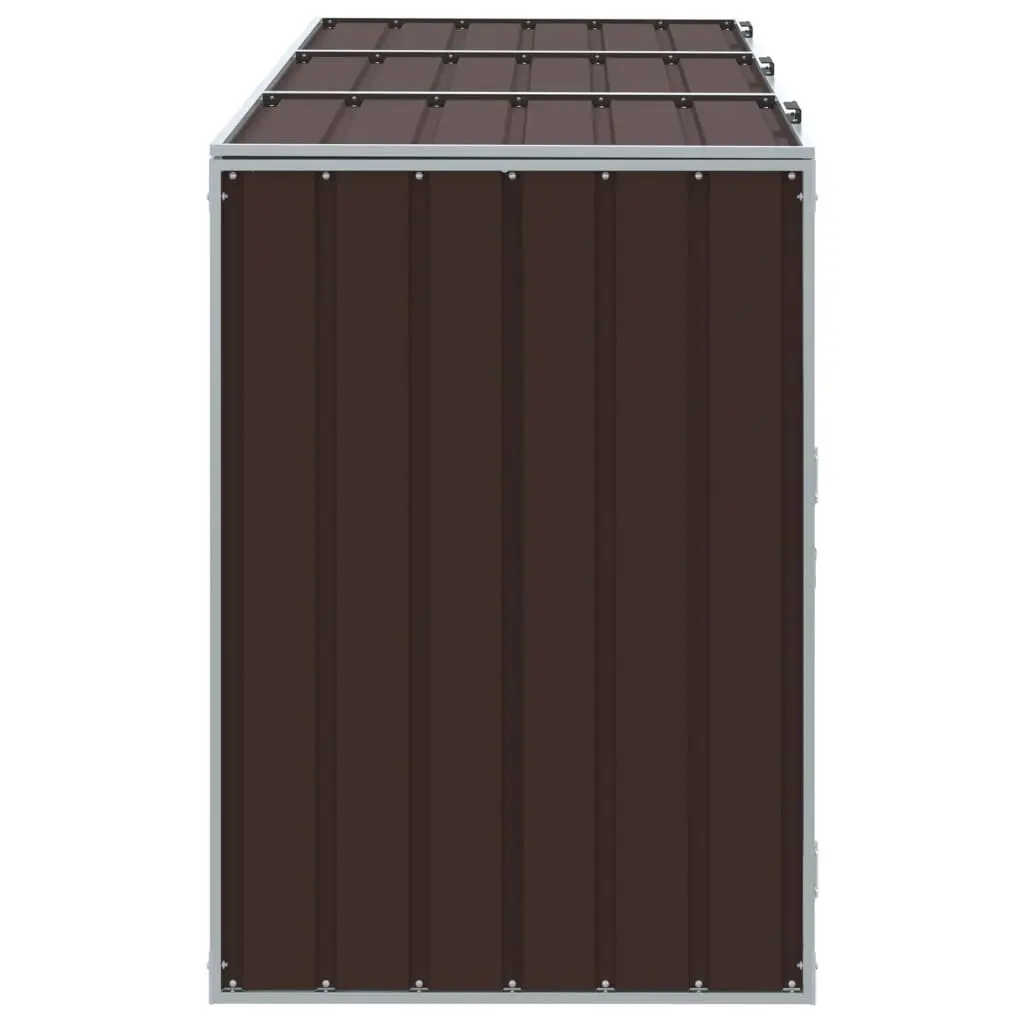 Triple Wheelie Bin Storage Unit in Brown