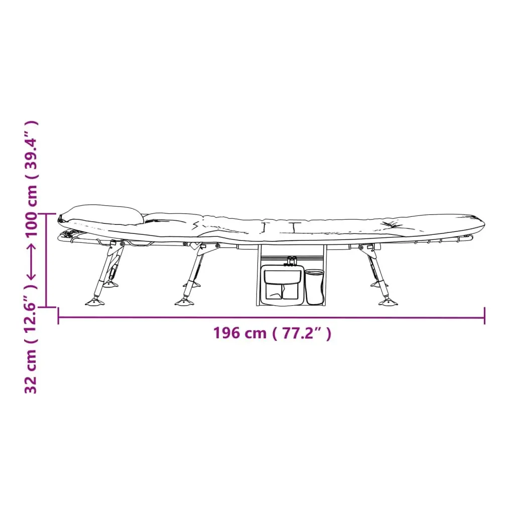 Foldable Fishing Bed with Adjustable Backrest