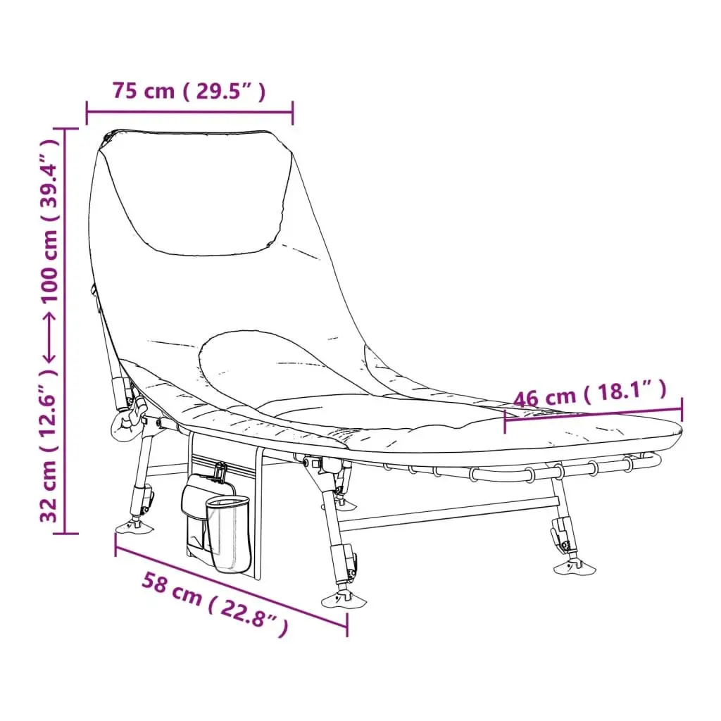 Foldable Fishing Bed with Adjustable Legs