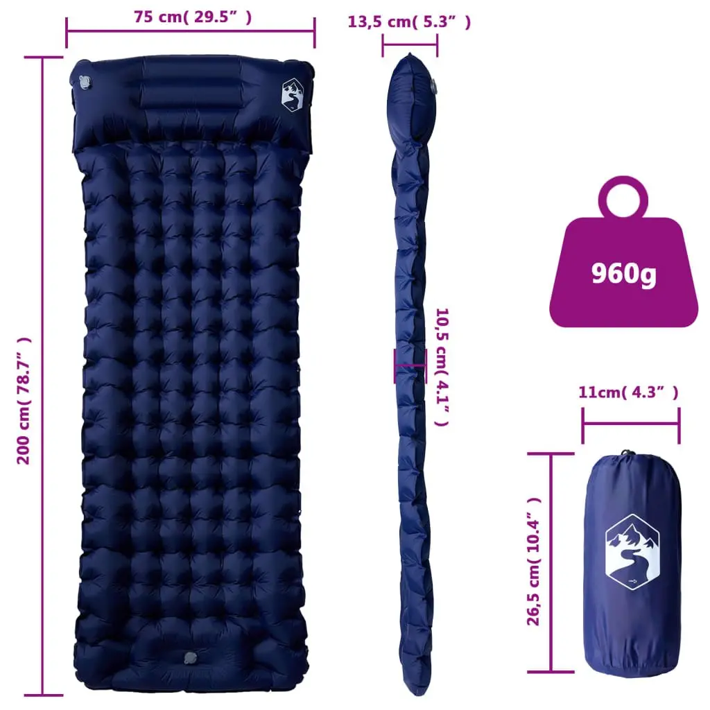 Self Inflating Camping Mattress with Pillow