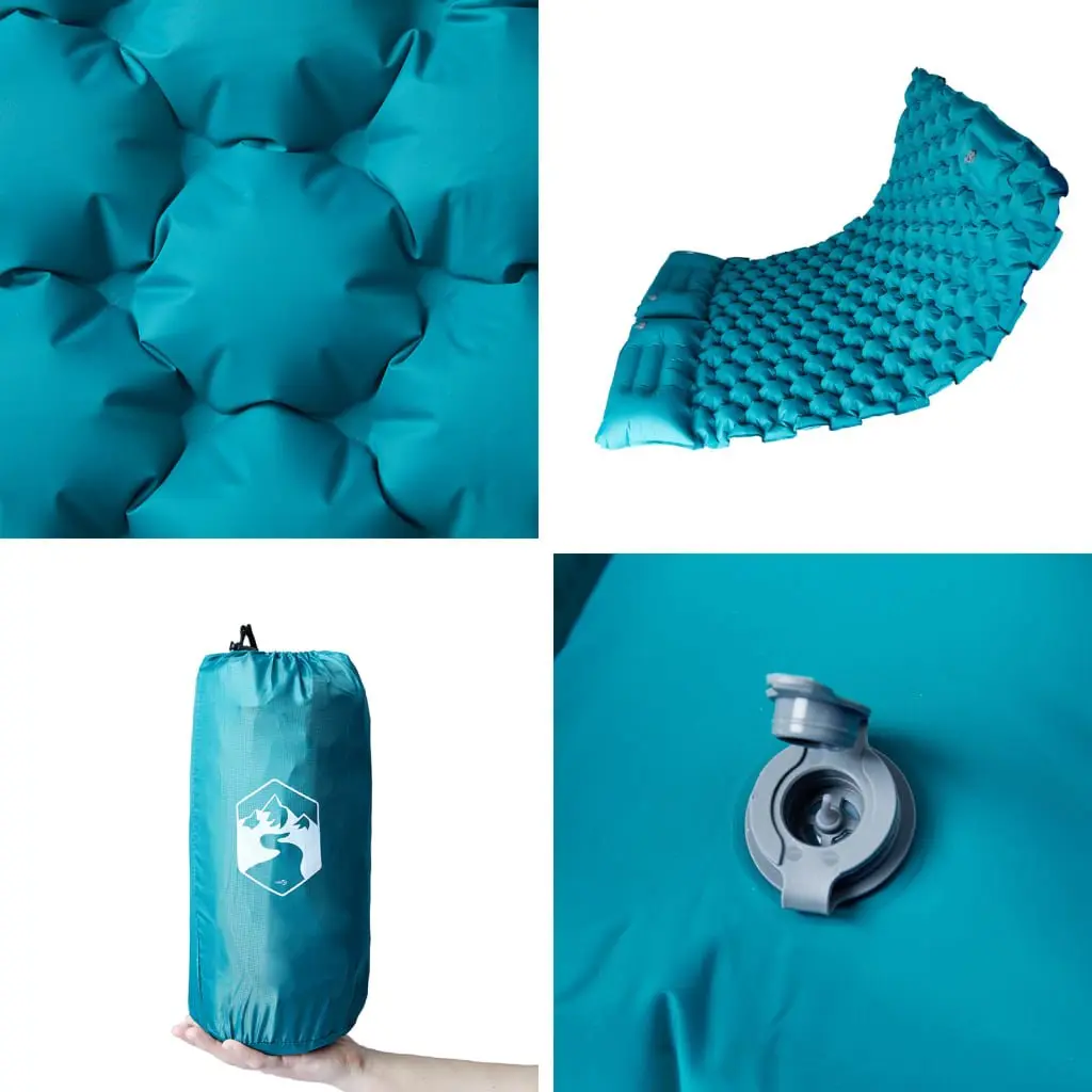 Blue Self Inflating Camping Mattress for 2