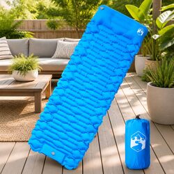 Premium Self Inflating Camping Mattress with Pillow, Blue