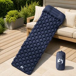 Superior Grey Inflatable Camping Mattress with Pillow
