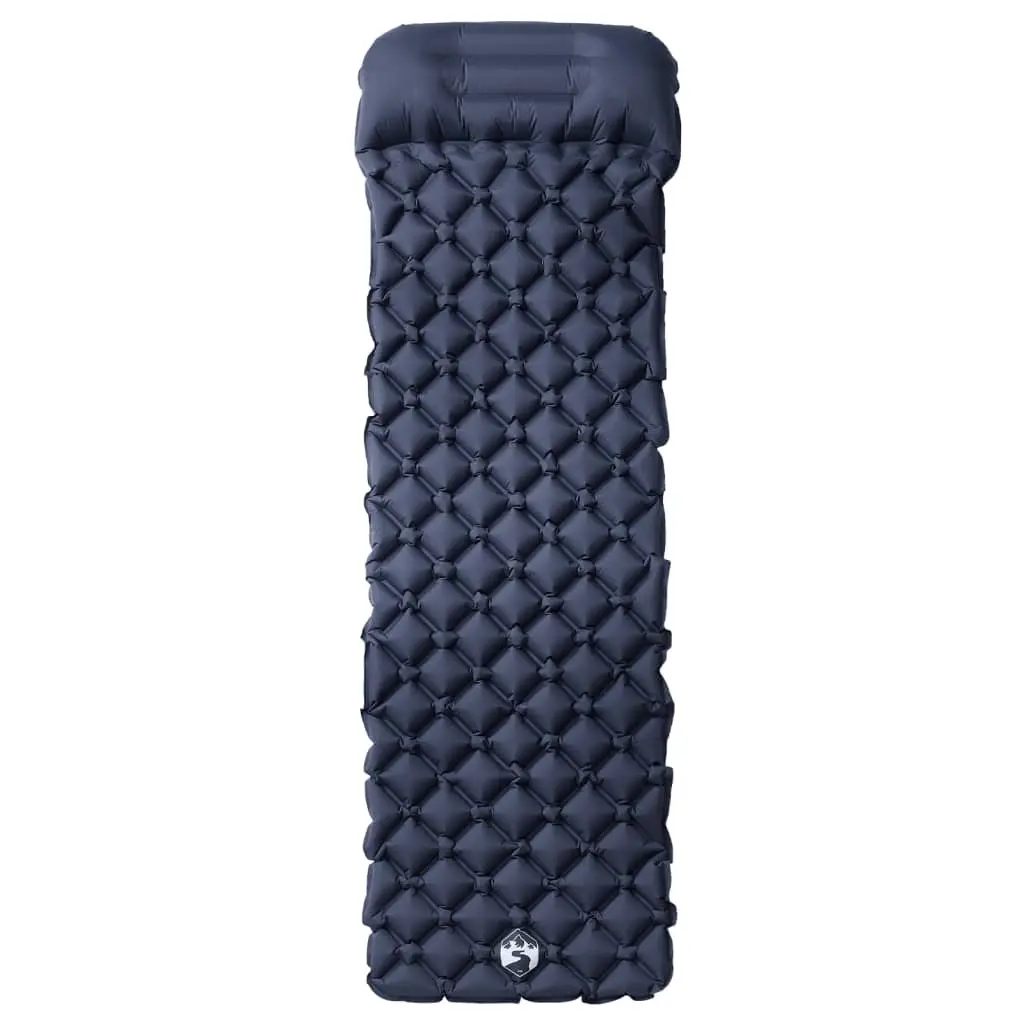 Grey Inflatable Camping Mattress with Pillow