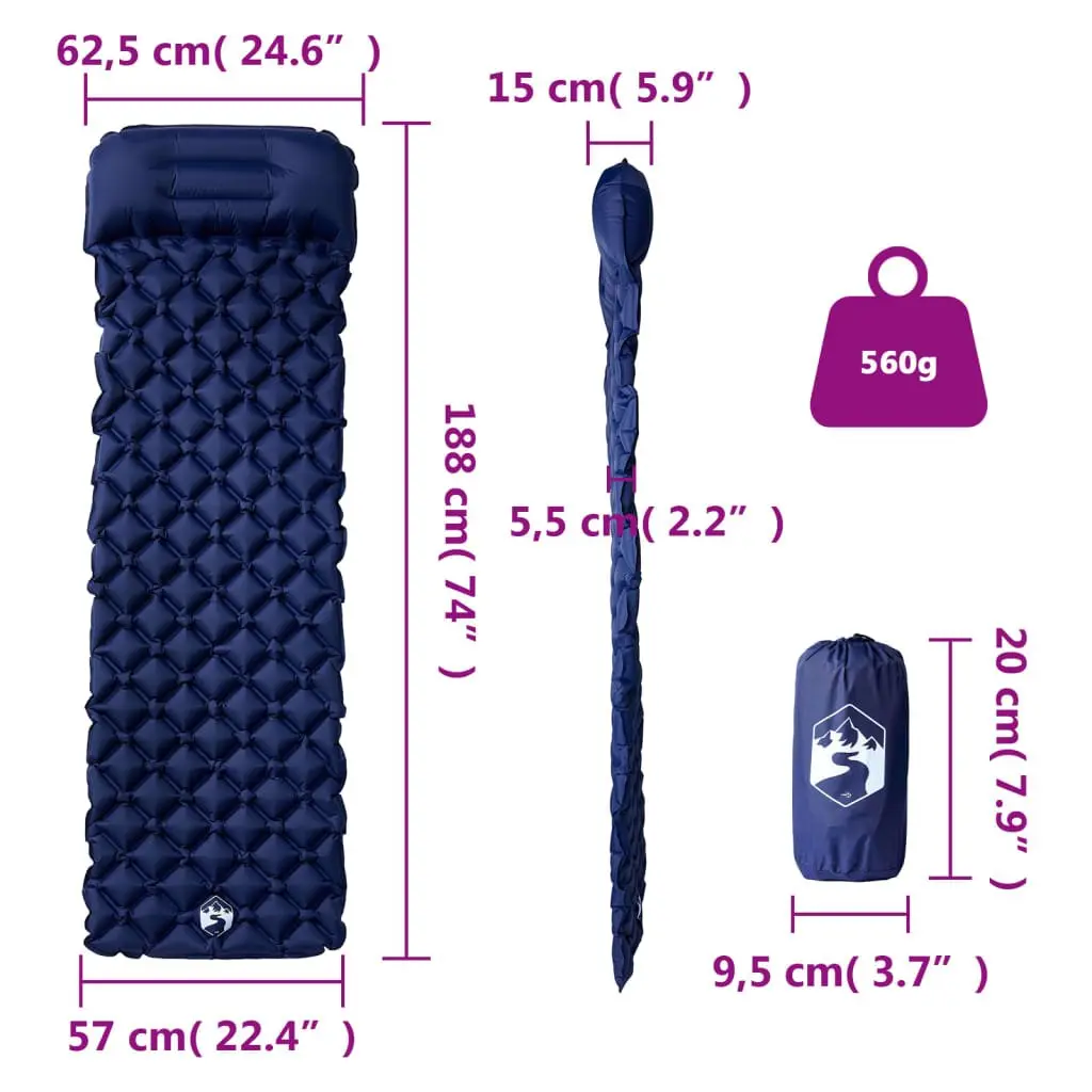 Inflatable Camping Mattress with Pillow