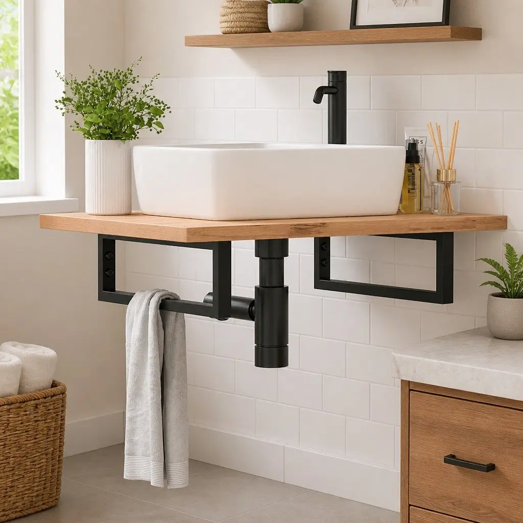 Rectangular Steel Shelf Brackets for Washbasin Support