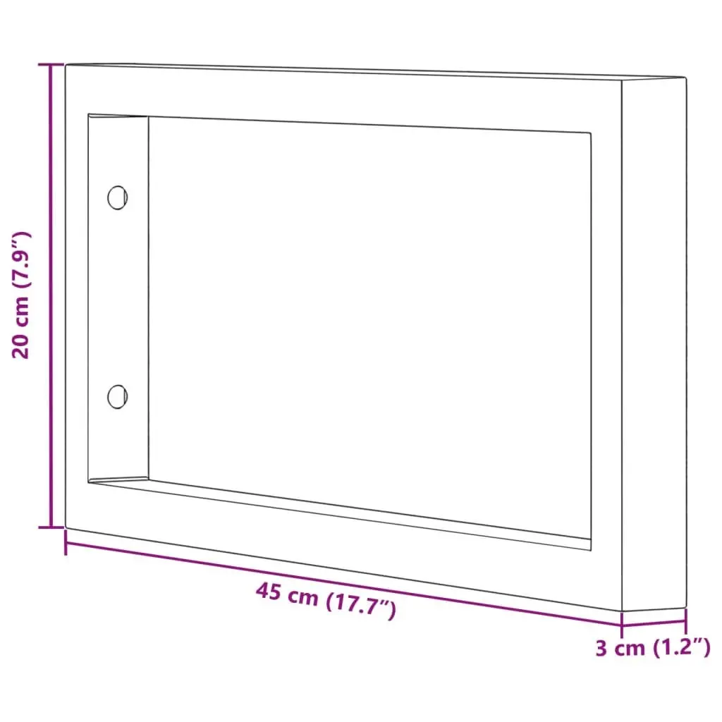 Black Wall Mount Steel Shelf Brackets 2 pcs