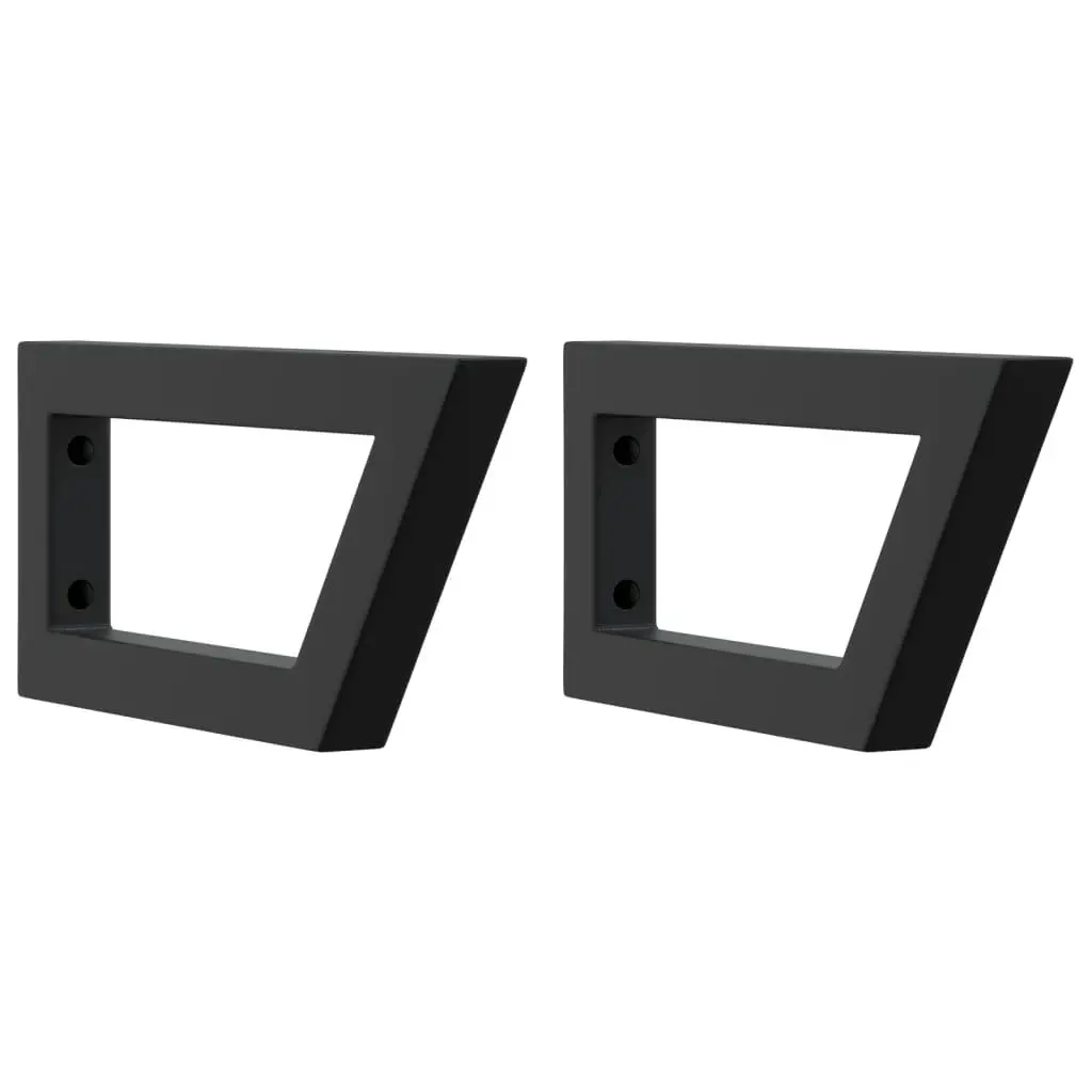 Shelf Brackets for Washbasin 2 pcs Black Trapezium Steel Wall Mount Storage