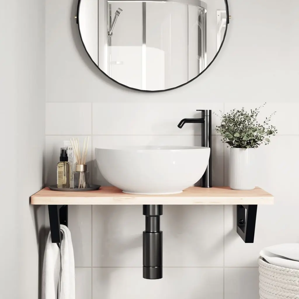 Shelf Brackets for Washbasin 2 pcs Black Trapezium Steel Wall Mount Storage