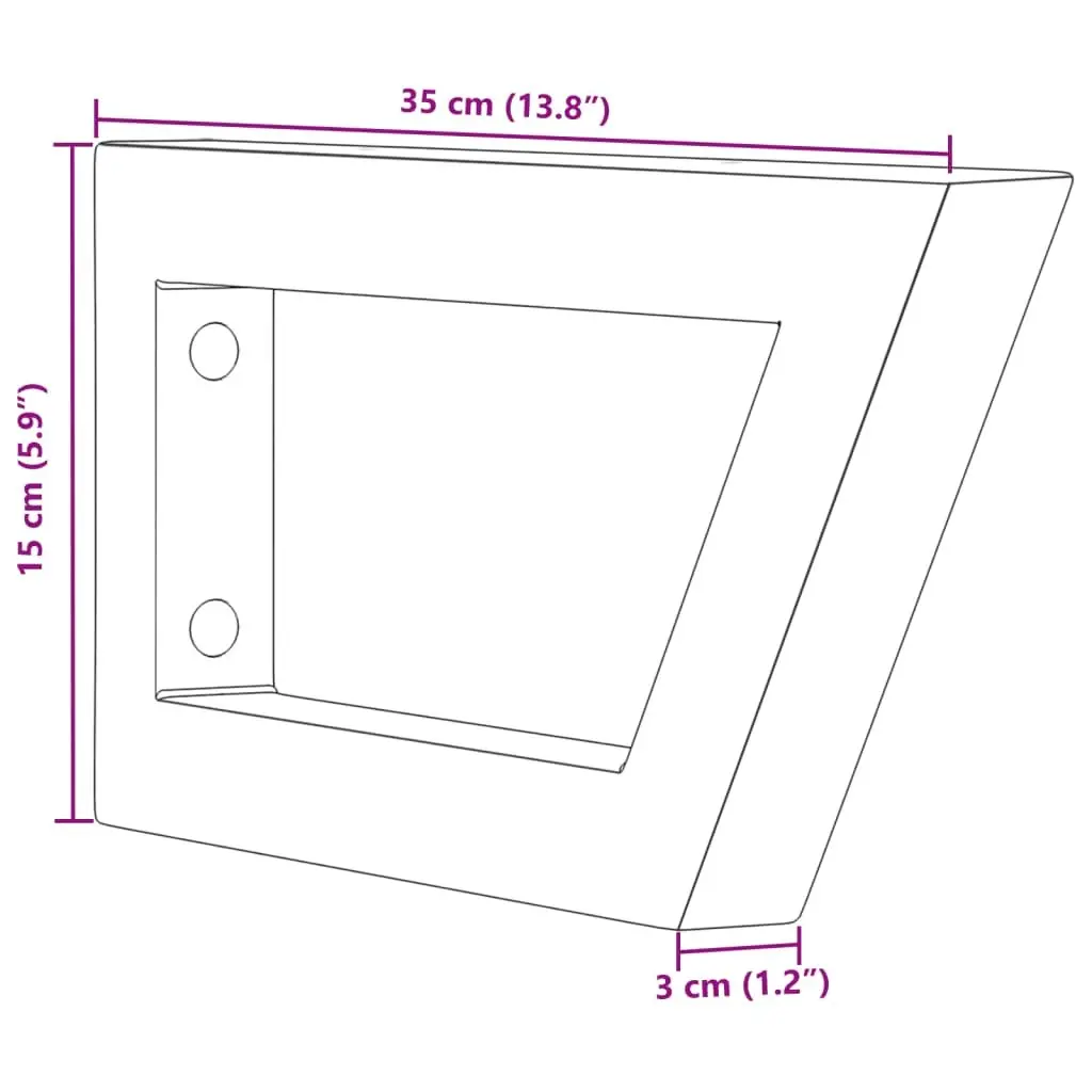 Shelf Brackets for Washbasin 2 pcs Black Trapezium Steel Wall Mount Storage