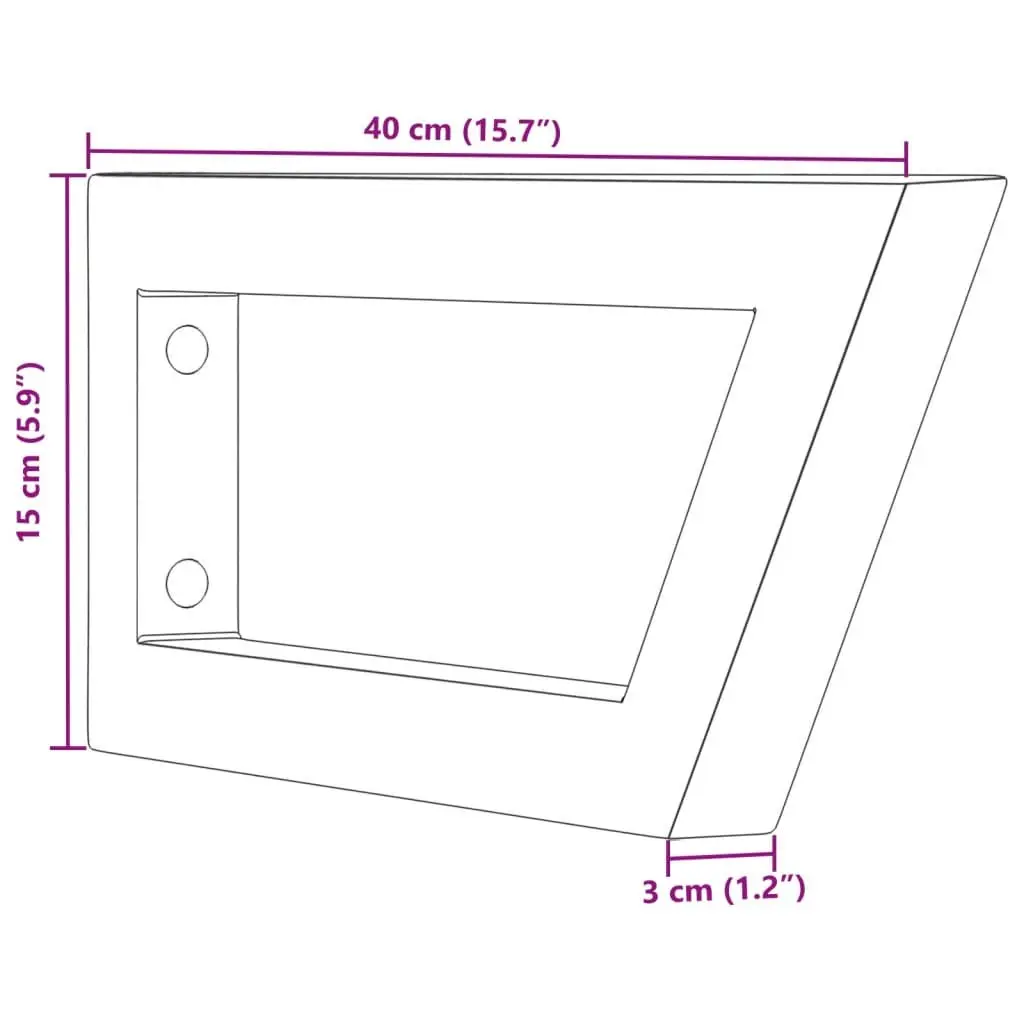 Steel Wall Mount Shelf Brackets for Washbasin 2 pcs Black