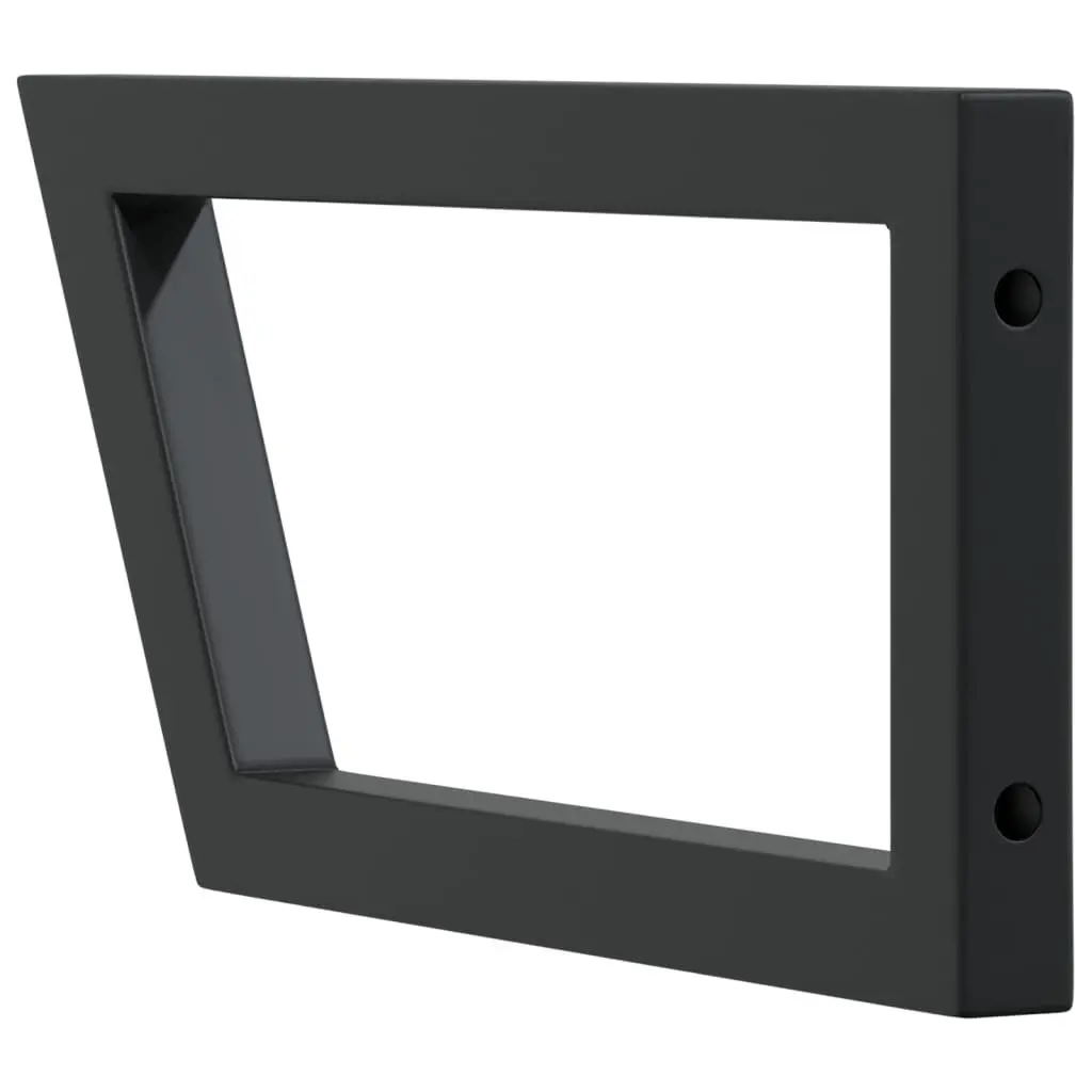 Shelf Brackets Steel Trapezium 2 pcs Black Wall Mount Support