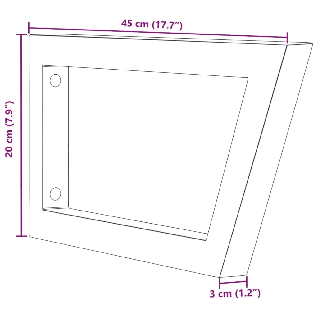 Shelf Brackets Steel Trapezium 2 pcs Black Wall Mount Support
