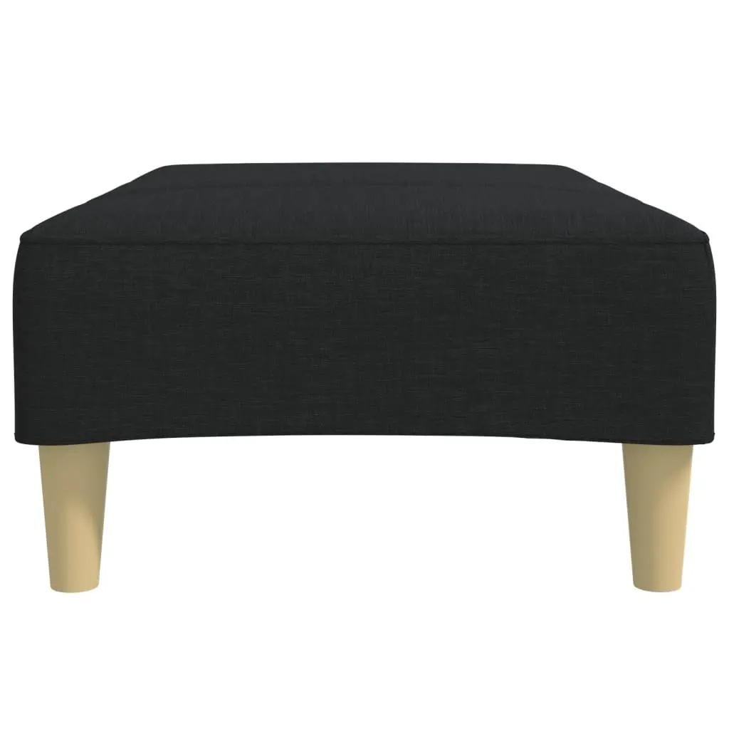 Black Fabric Footstool Ottoman for Living Rooms