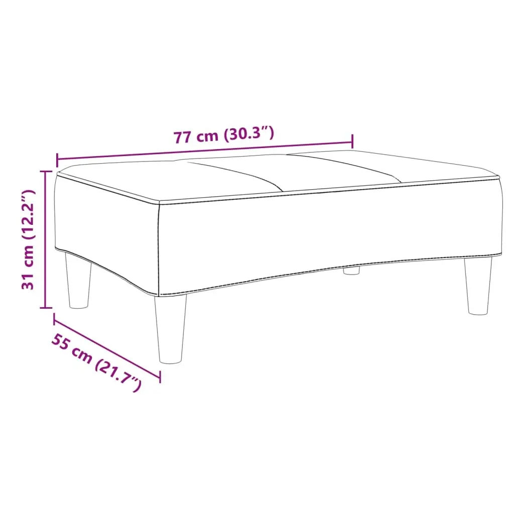 Black Fabric Footstool Ottoman for Living Rooms