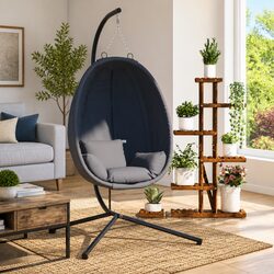 Durable Hanging Egg Chair with Stand for Outdoor Relaxation