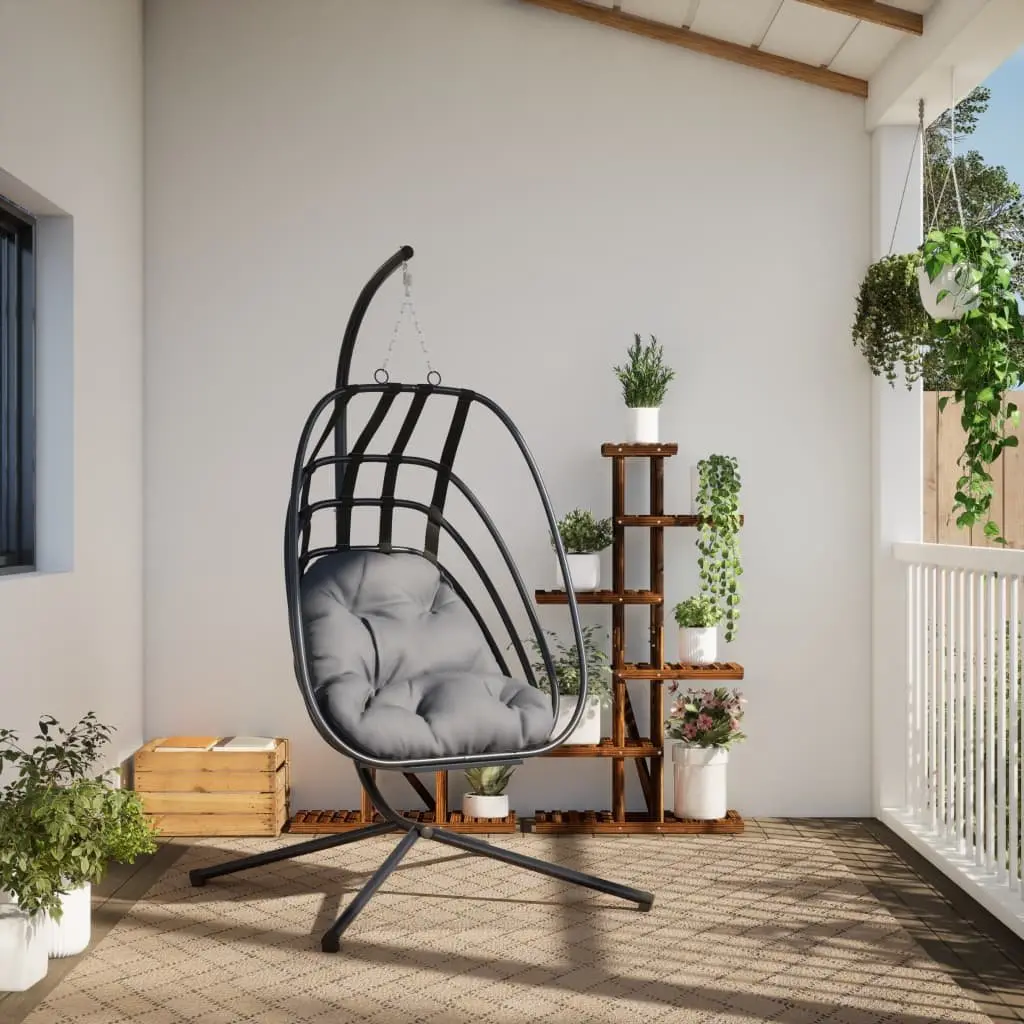 Anthracite Hanging Egg Chair with Stand