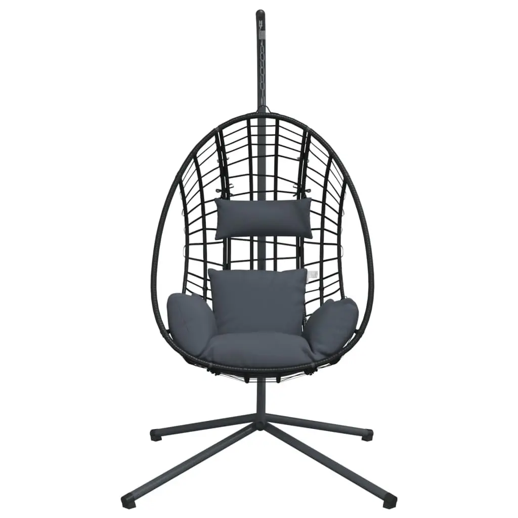 Hanging Egg Chair with Stand in Anthracite