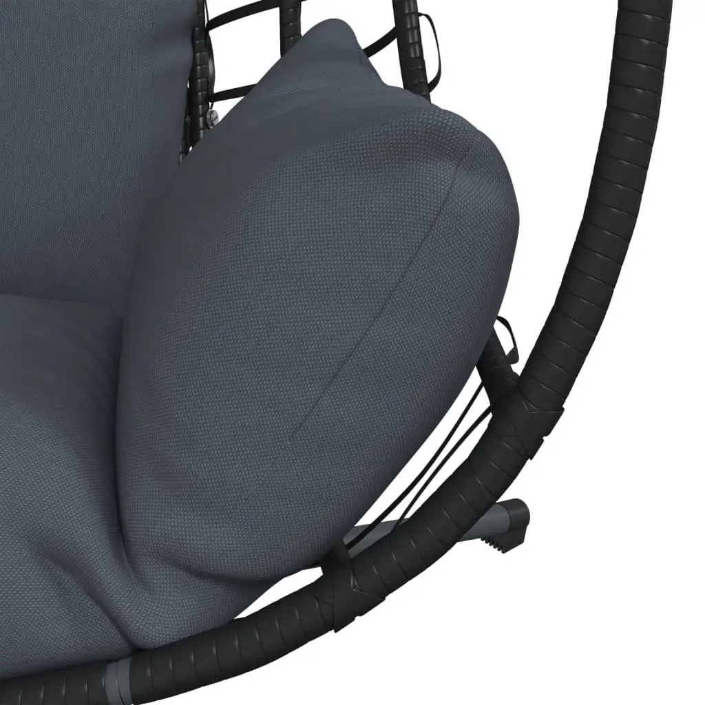 Hanging Egg Chair with Stand in Anthracite