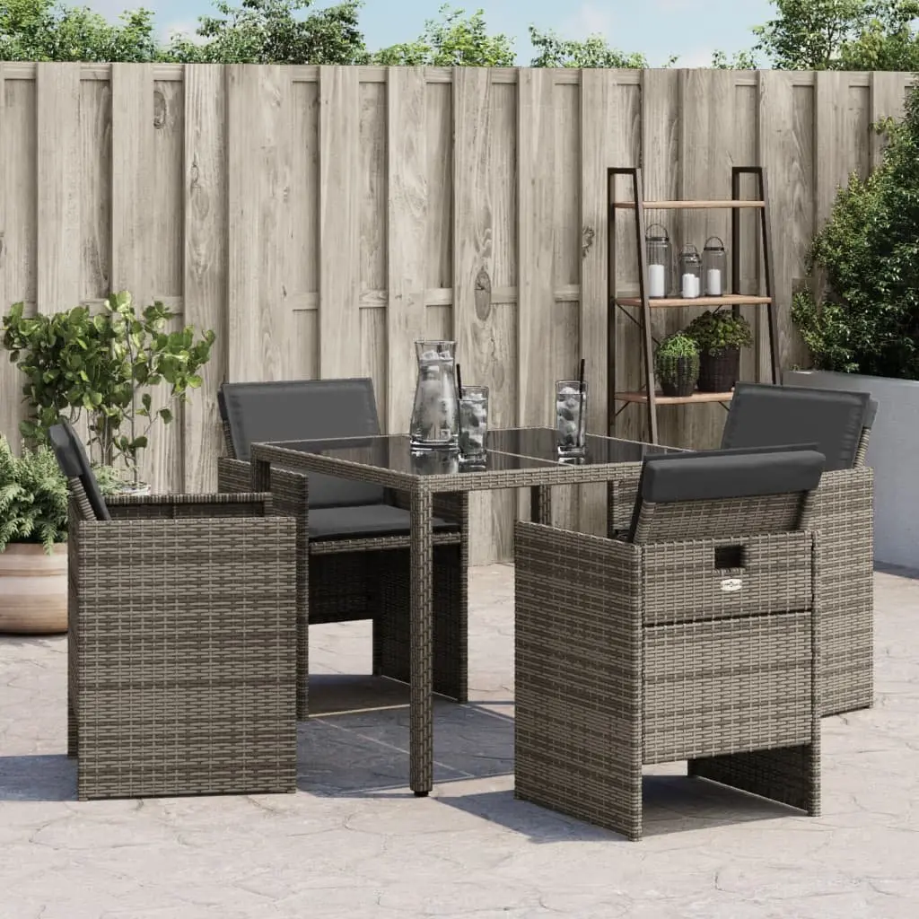 Outdoor Chairs Poly Rattan 4 Piece Garden Seating Grey