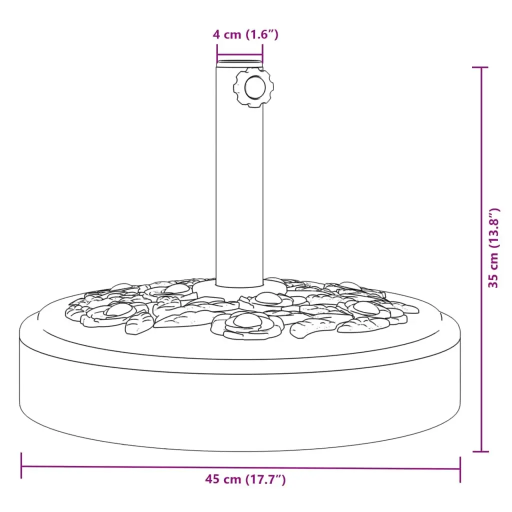 Round 25kg Concrete Parasol Base for Stability