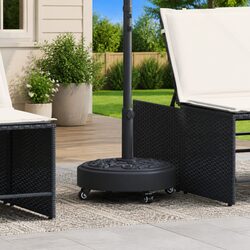 Heavy-Duty Round Parasol Base with Wheels for 38mm 48mm Poles