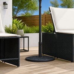 12kg Round Parasol Base for Umbrellas with Two Adapters