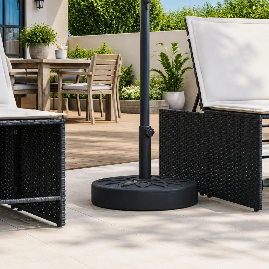Stable 25kg Round Parasol Base for Outdoor Umbrellas