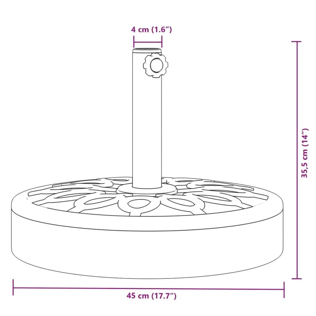 Stable 25kg Round Parasol Base for Outdoor Umbrellas