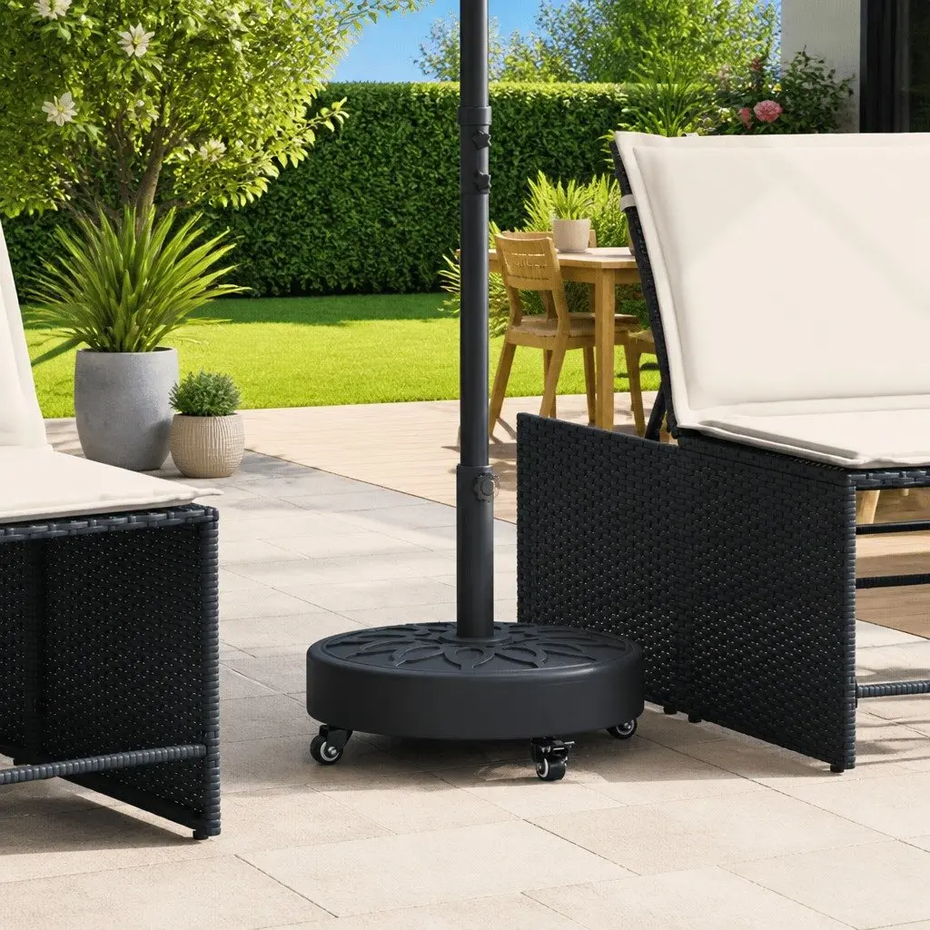 Round Parasol Base with Lockable Wheels