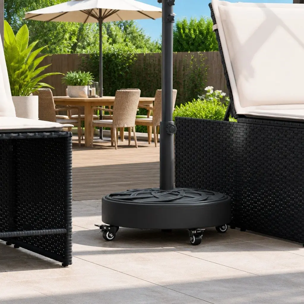 Round Parasol Base with Lockable Castors