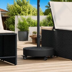 Heavy-Duty Round Parasol Base with Lockable Wheels