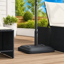 Parasol Base Square Black Stable Umbrella Foundation Concrete Filled Handles