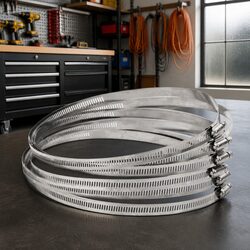 Durable Stainless Steel Hose Clamps 6 Pcs 91-165 mm