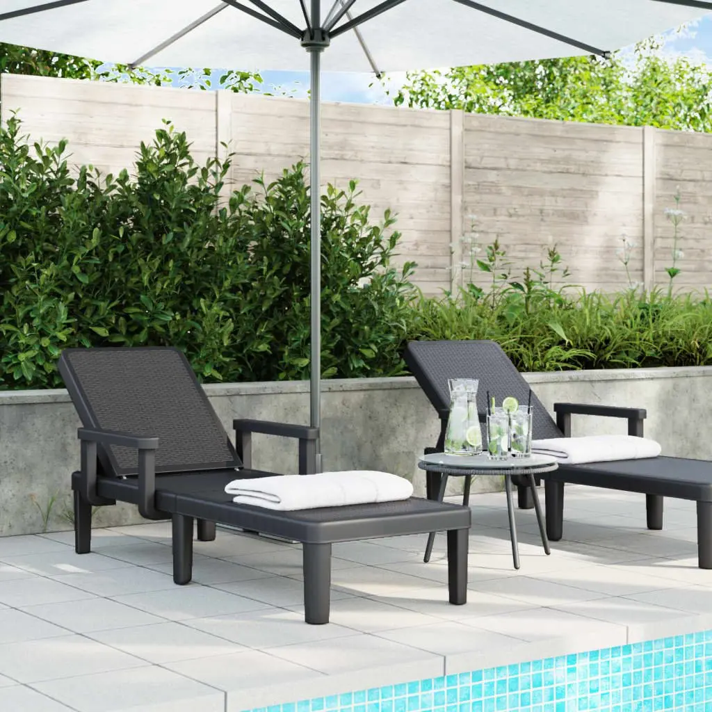 Sun Lounger with 4-Way Adjustable Backrest